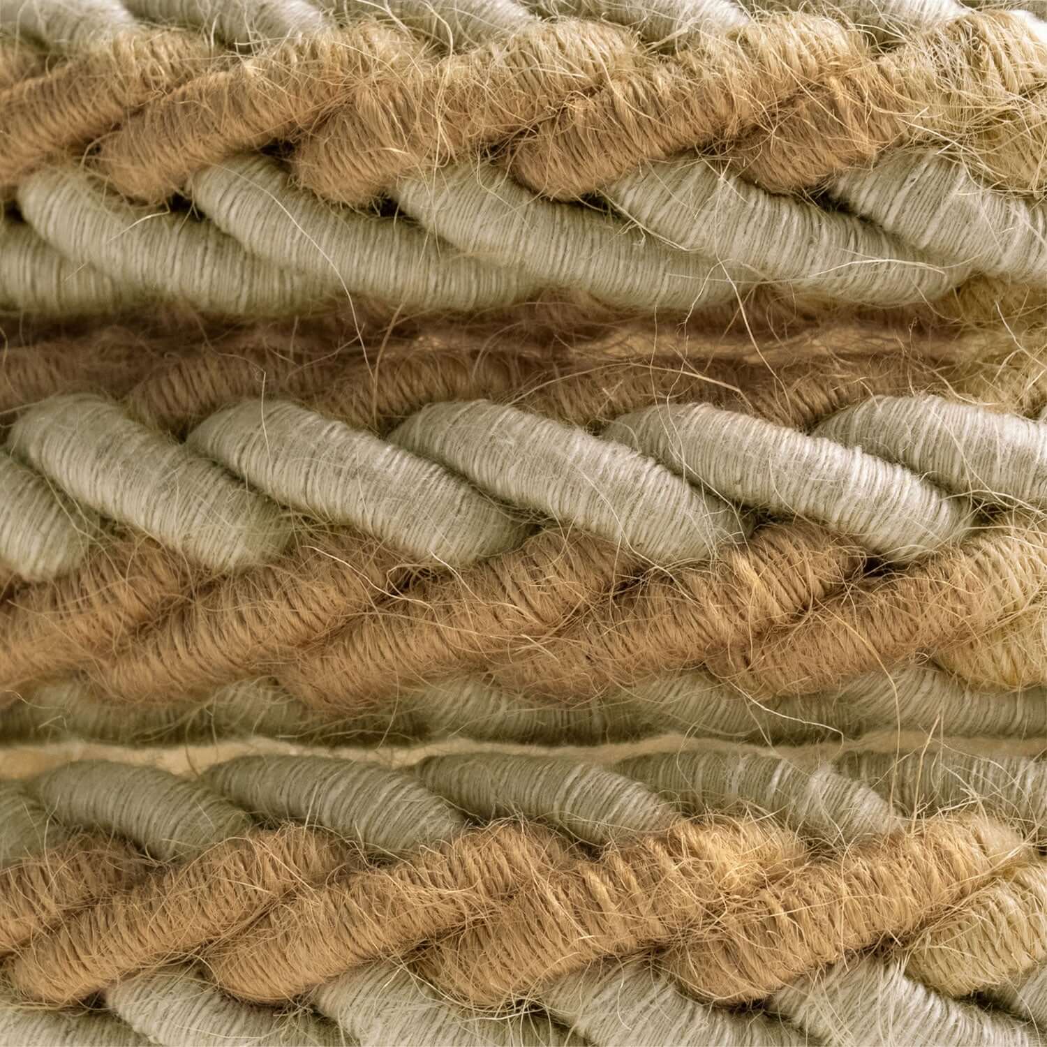 2XL braided cord in natural jute and grey linen, 2x0.75 electric cable. Diameter 24mm