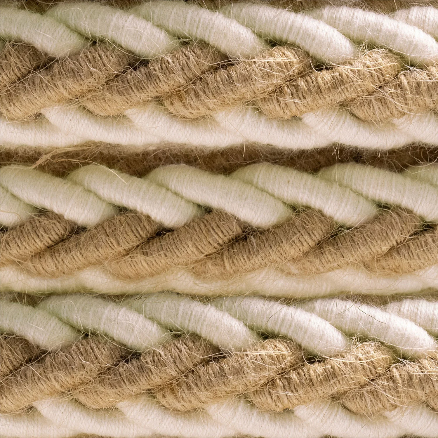 2XL jute and raw cotton twisted rope cable, 2x0.75 electric cable. 24 mm diameter