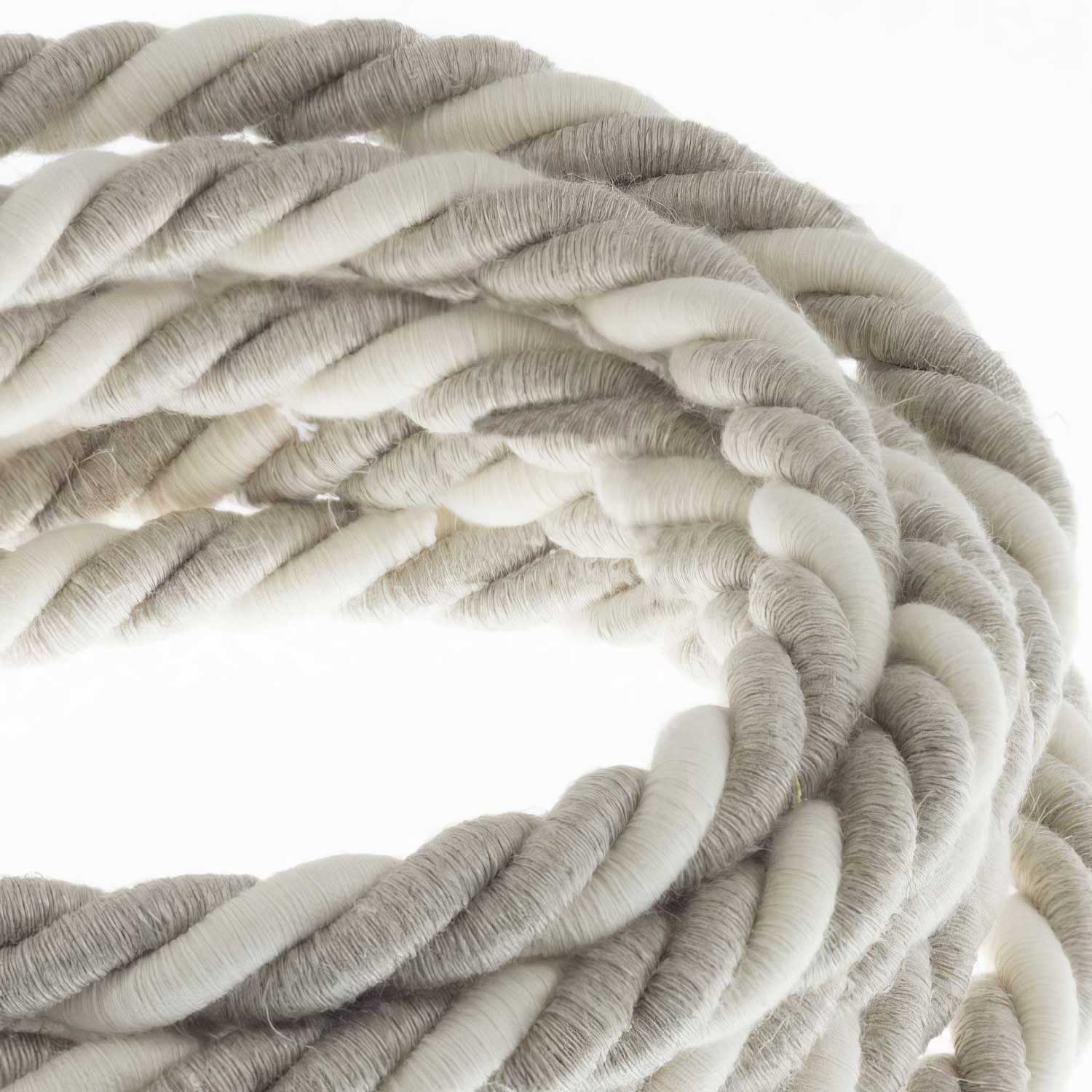 3x0.75 electrical cord covered in natural linen and raw cotton - Image 2