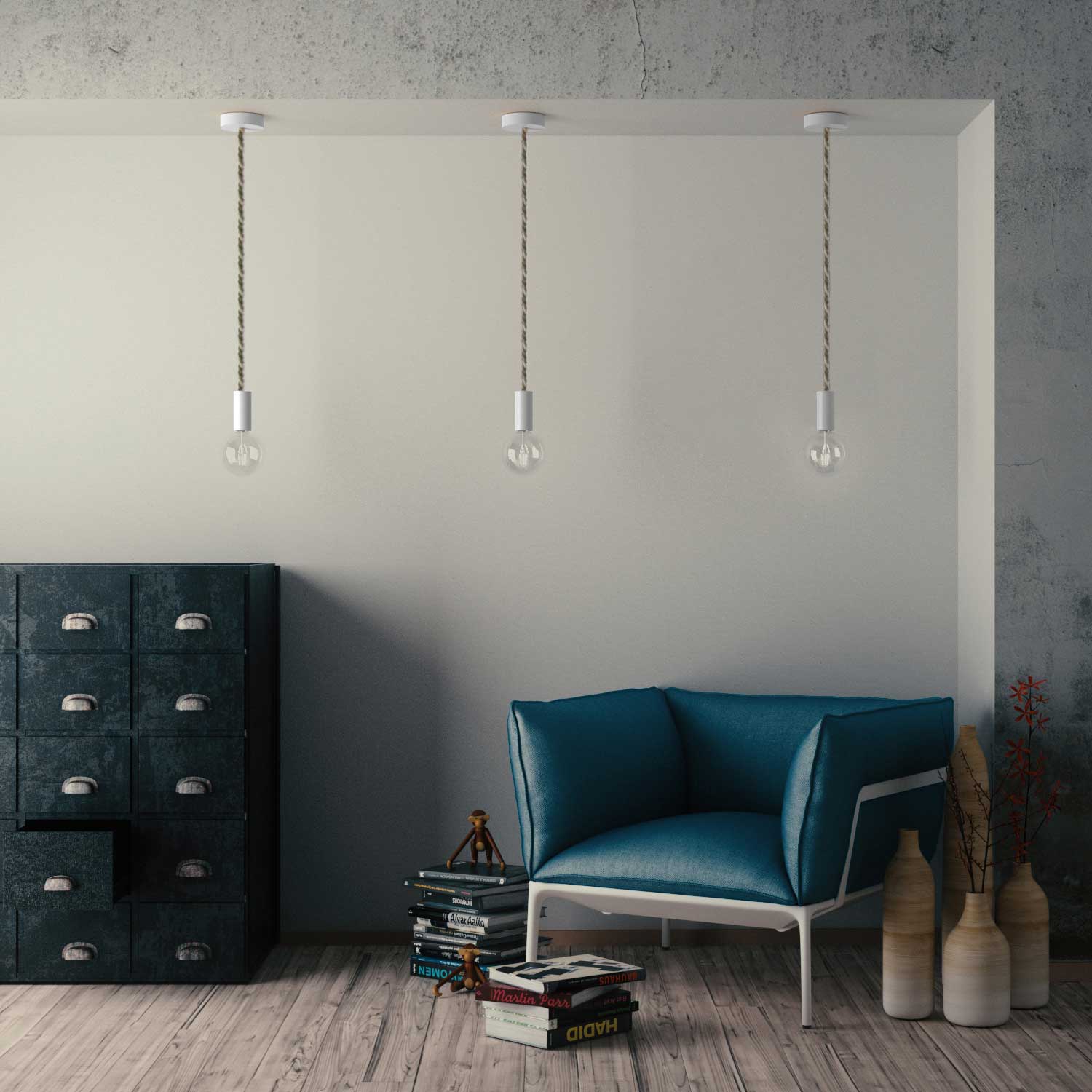 3x0.75 electrical cord covered in natural linen and raw cotton - Image 3