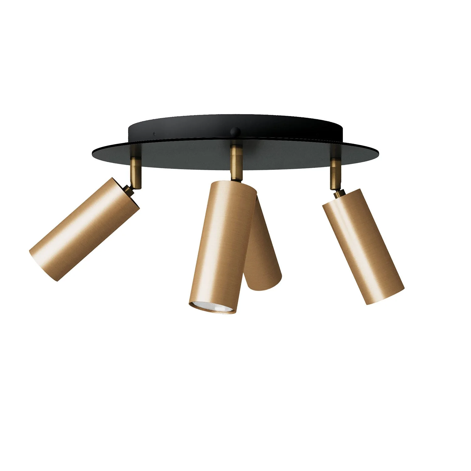 4-spotlight lamp with Tub-E14 lampshade and Rose-One XXL round ceiling rose - Satin bronze