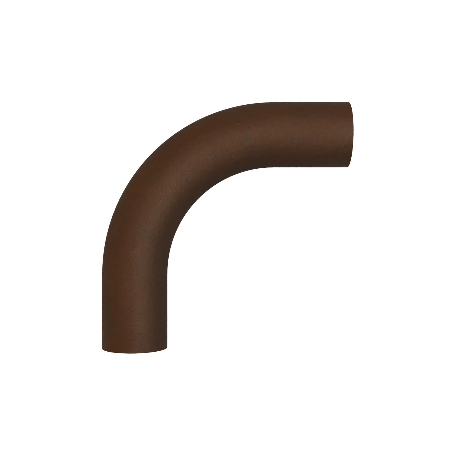 5 cm curved extension tube in metal - Dark rust painted