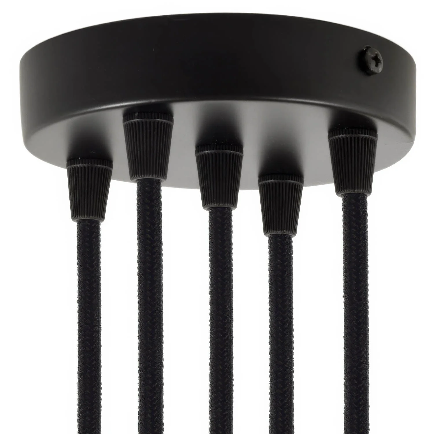 5-hole cylindrical metal ceiling rose kit - Black