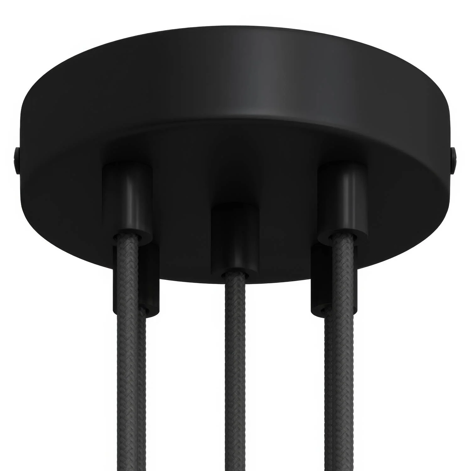 5-hole cylindrical metal ceiling rose kit - Black - Image 6