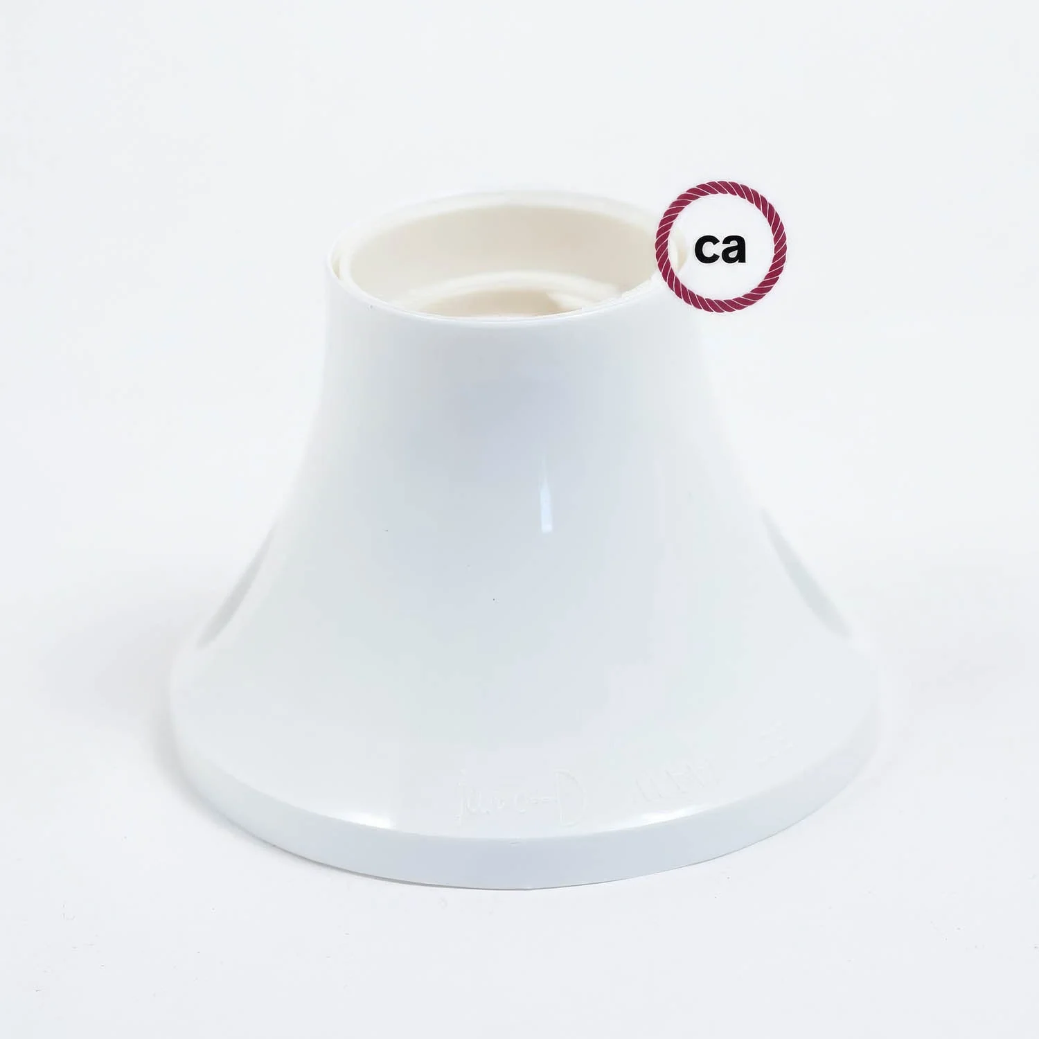 90° E27 lamp holder for wall or ceiling in thermoplastic - White