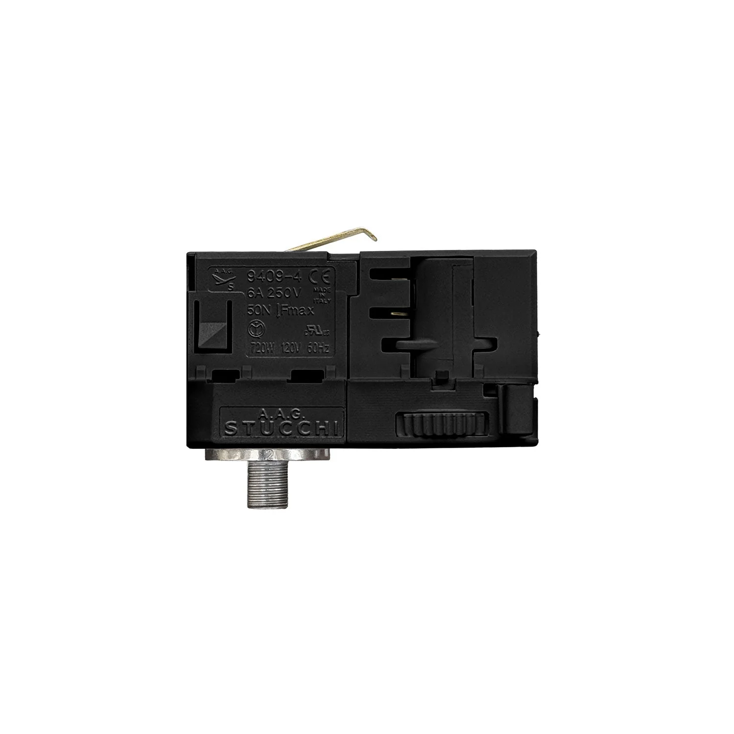 Black Stucchi adapter for three-phase track - for extension or joint