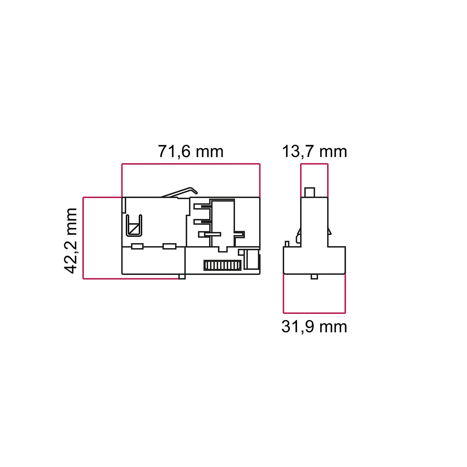 White Stucchi adaptor for three-phase track - for suspension - Image 4