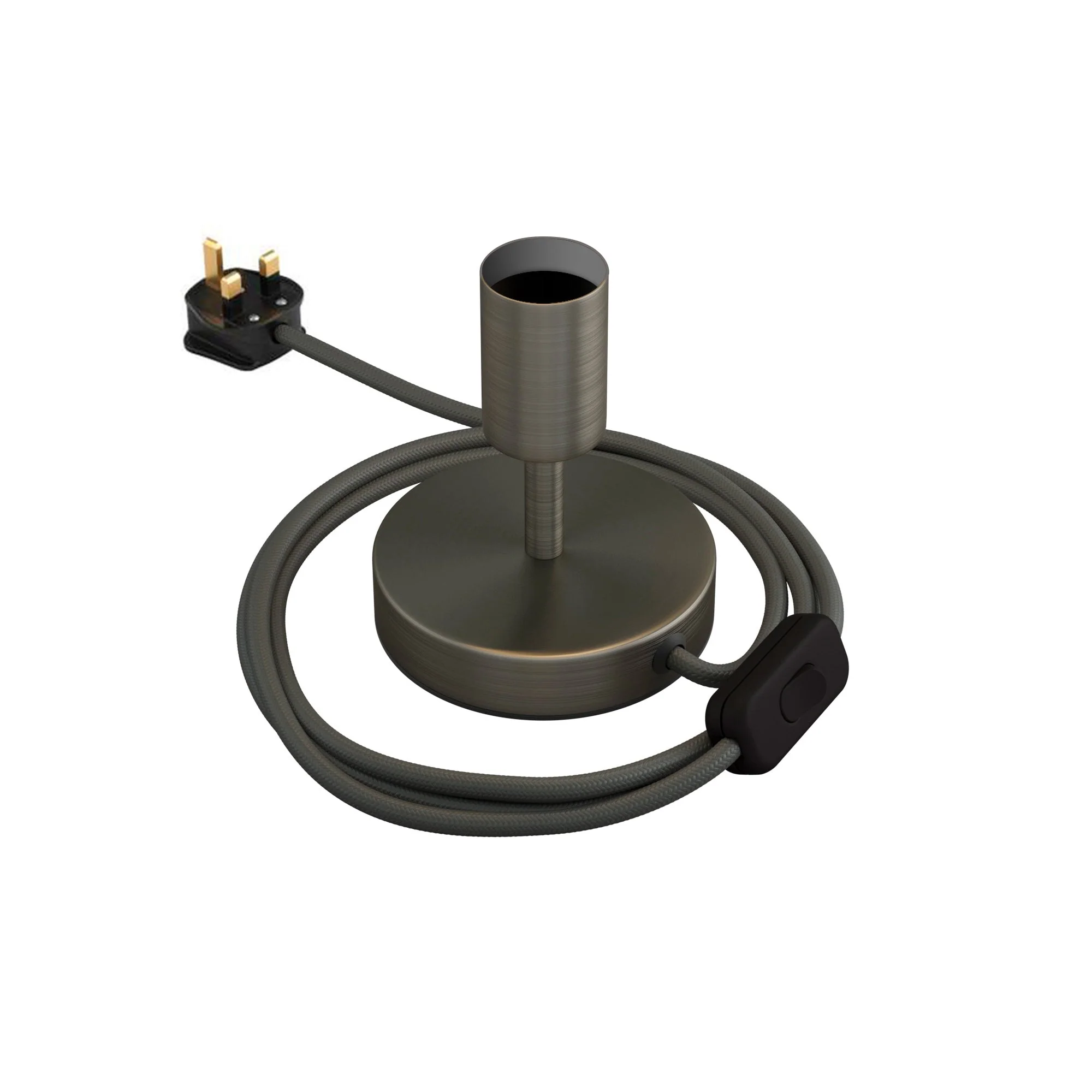 Alzaluce – Table lamp in metal with UK plug – Satin titanium