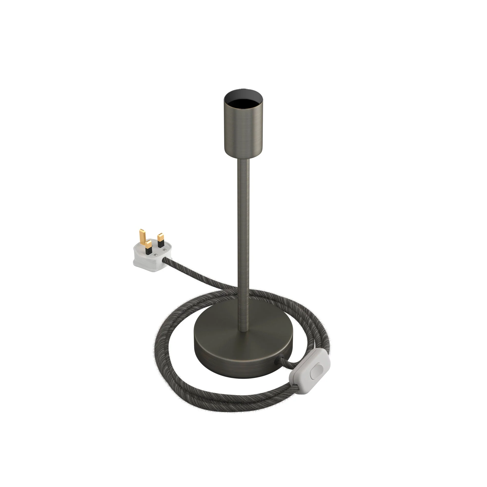 Alzaluce – Table lamp in metal with UK plug – Satin titanium - Image 10