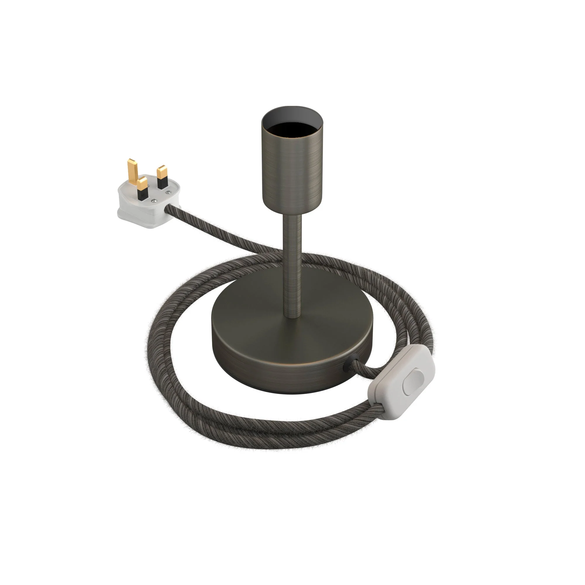 Alzaluce – Table lamp in metal with UK plug – Satin titanium - Image 5