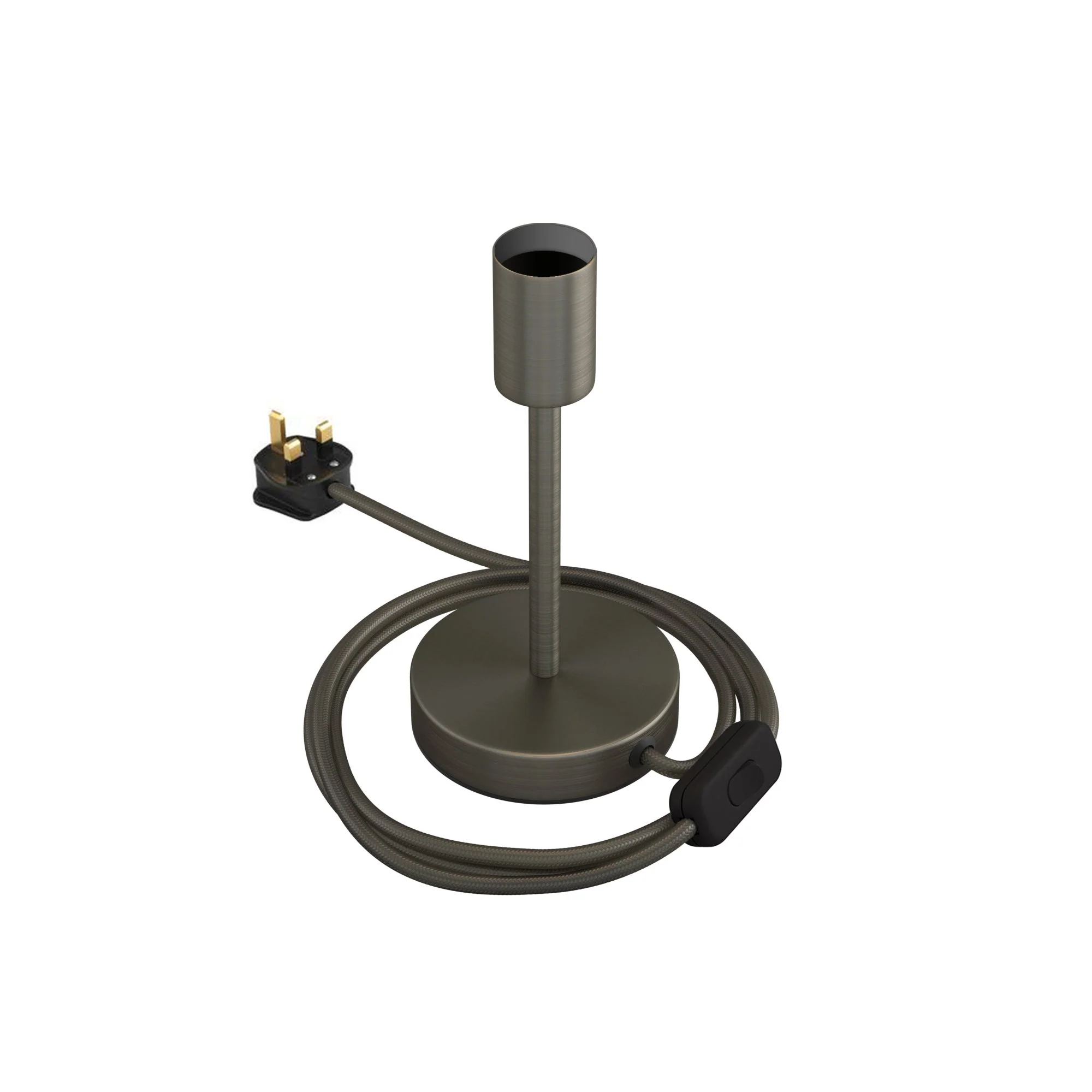 Alzaluce – Table lamp in metal with UK plug – Satin titanium - Image 7