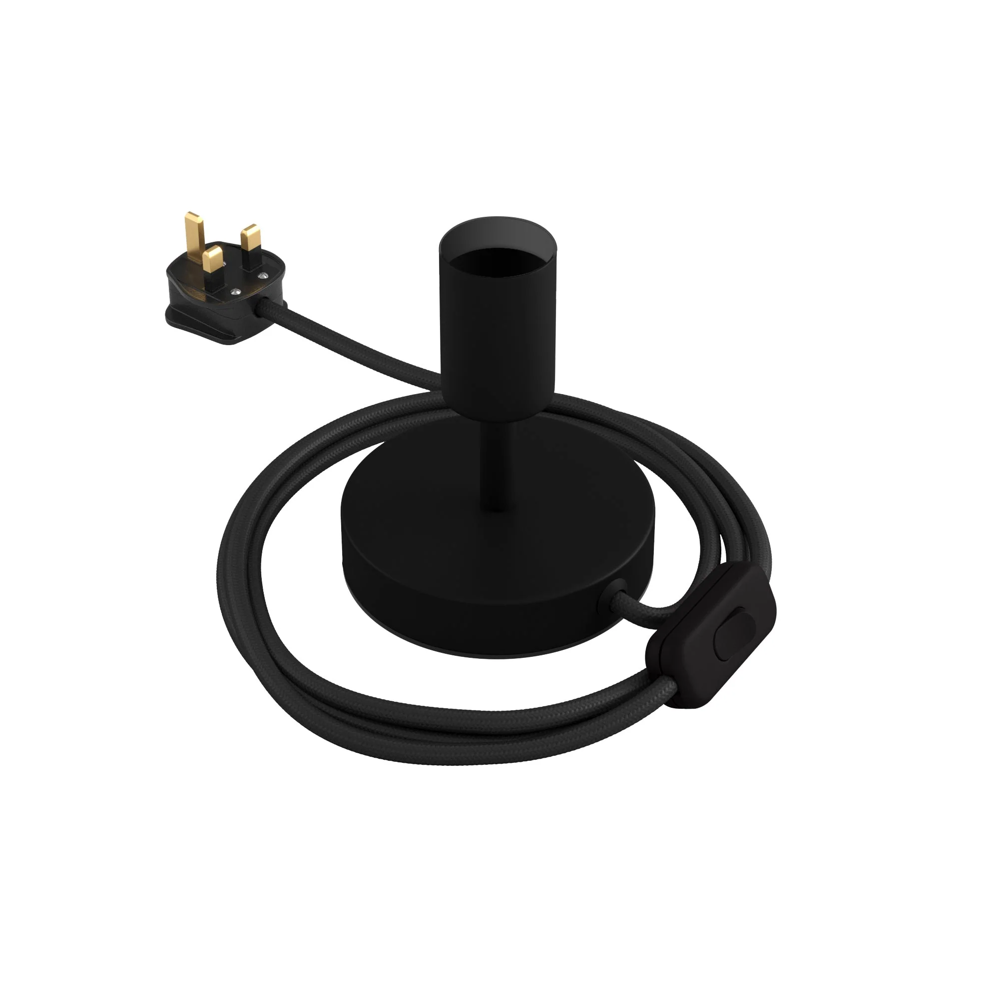 Alzaluce - Metal table lamp with UK plug - Matt black
