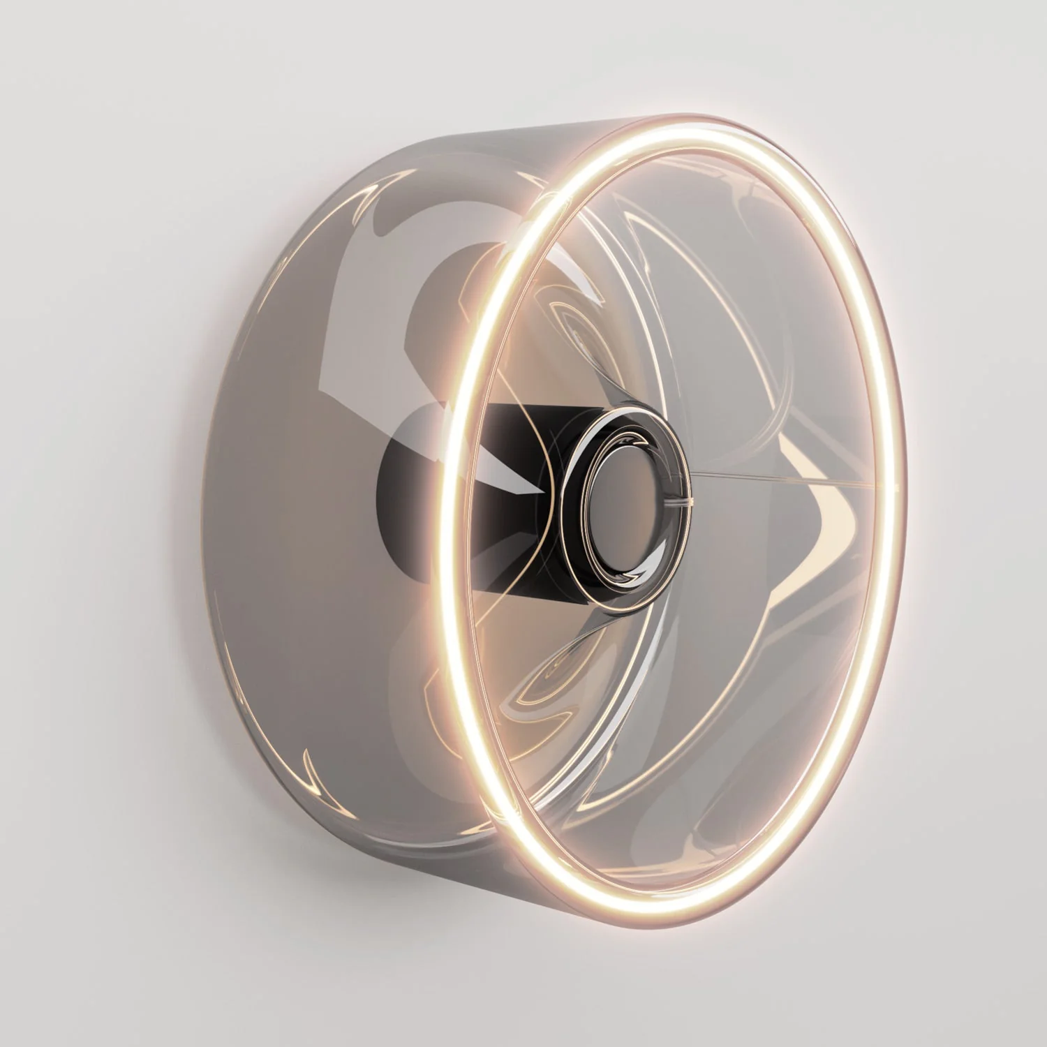 Wall light with Ghost smoky light bulb - Black