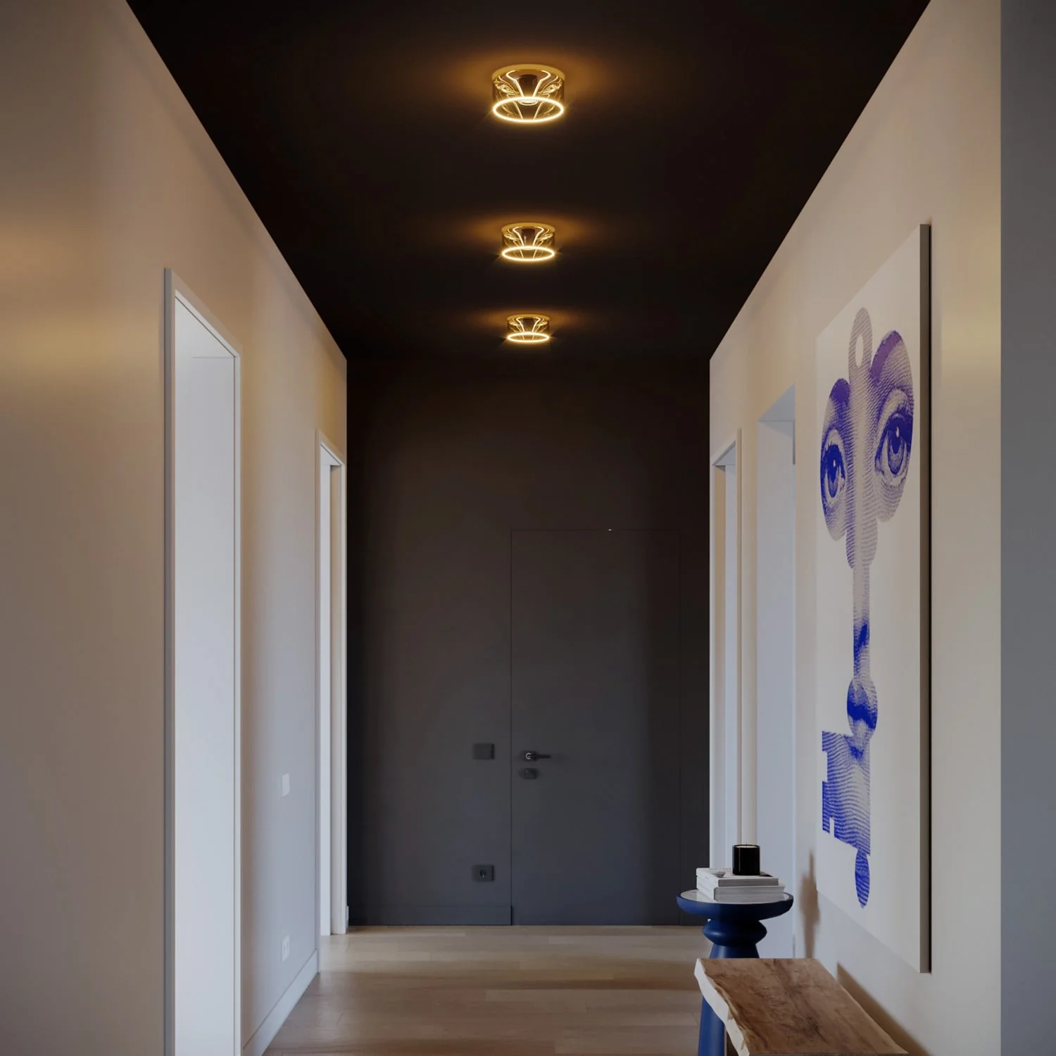 Wall light with Ghost smoky light bulb - Black - Image 4