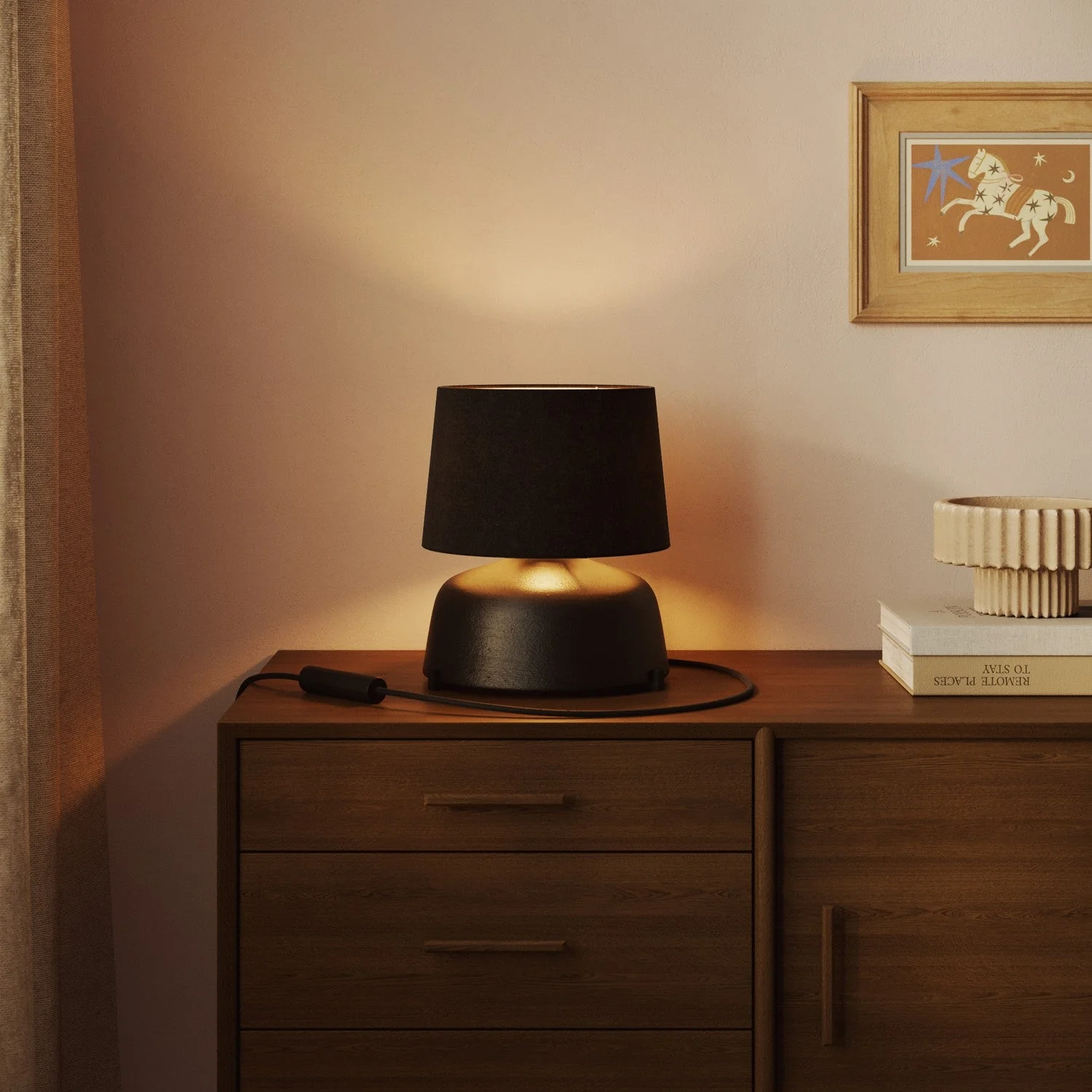 Athena lampshade with E27 fitting for table lamp - Made in Italy - Dark grey wool - Image 2