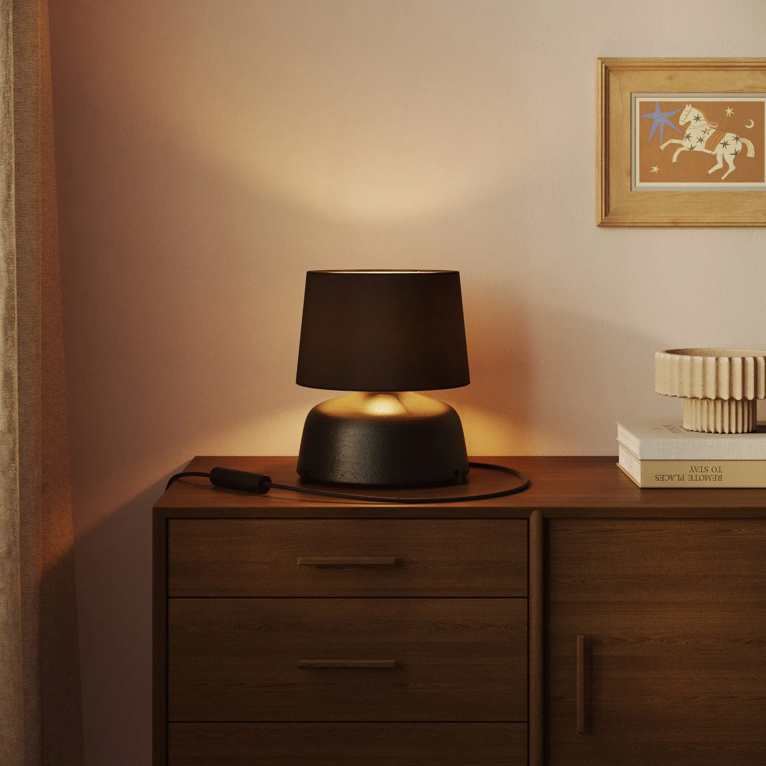 Athena lampshade with E27 fitting for table or floor lamp - Made in Italy - Anthracite Fabric - Image 2