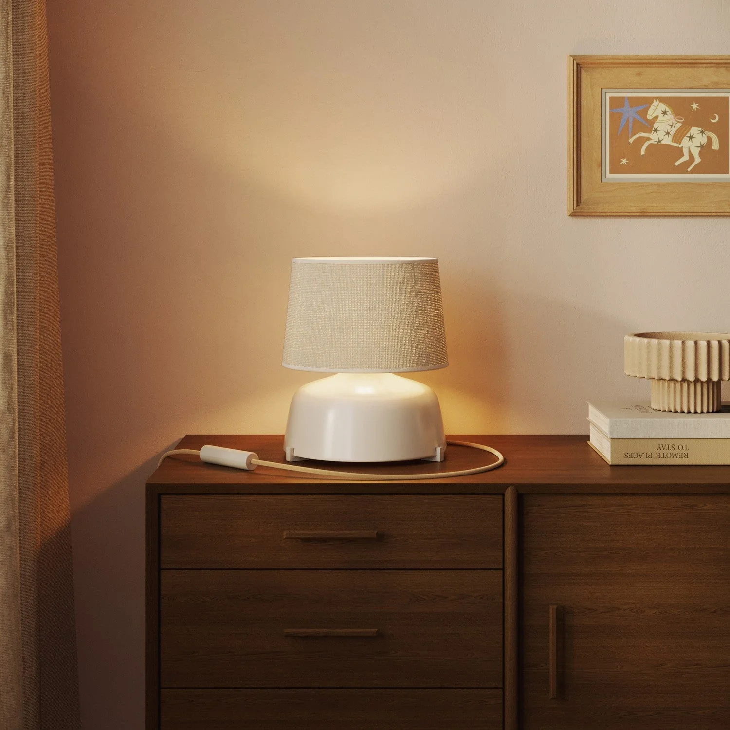 Athena Lampshade with E27 fitting for table or floor lamp - Made in Italy - Light Jute - Image 2