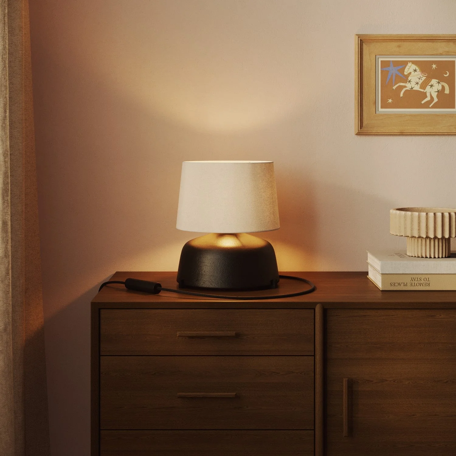 Athena Lampshade with E27 fitting for table or floor lamp - Made in Italy - Sand Wool - Image 2