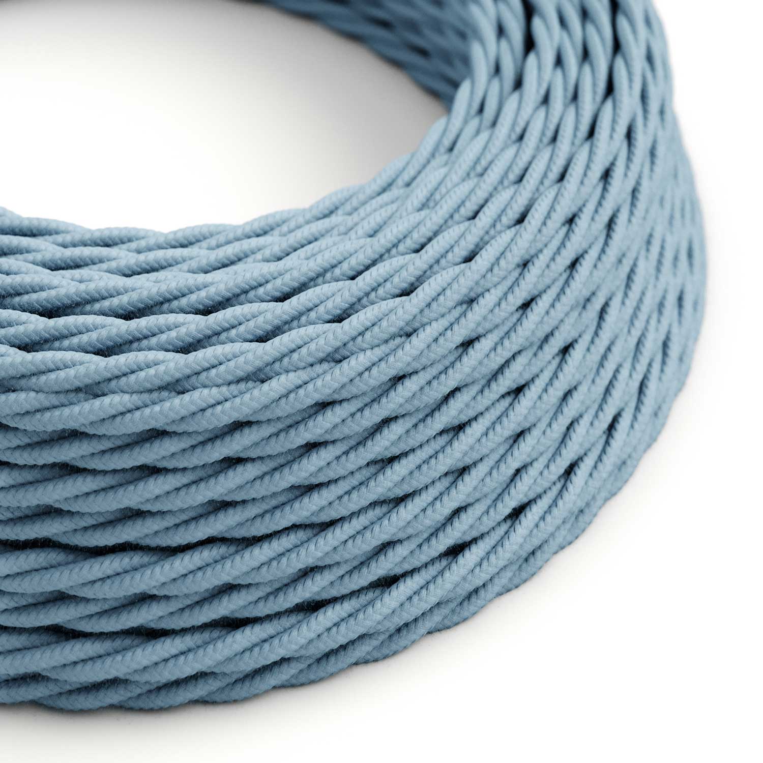 Baby Blue cotton-covered twisted electric cable - TC53