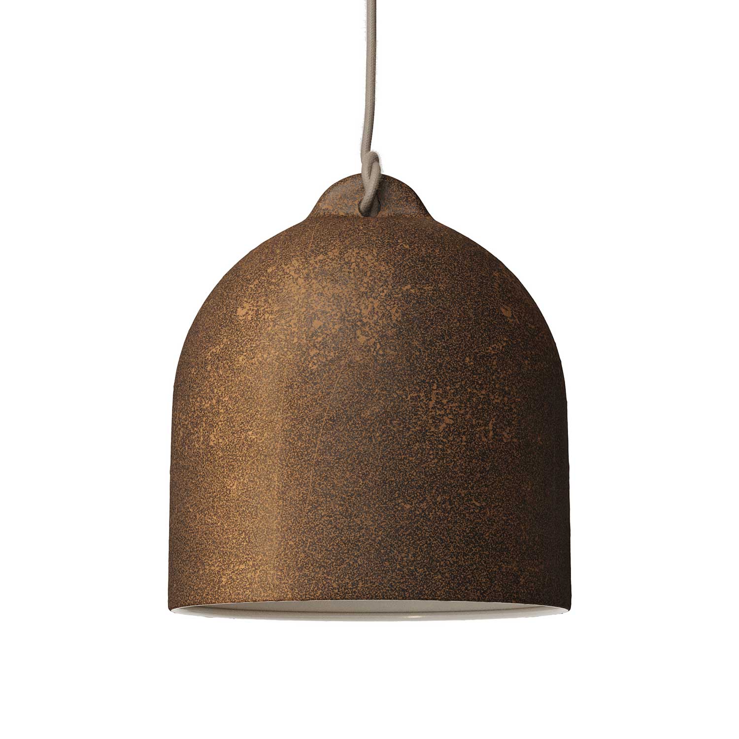 Campana, medium ceramic lampshade for pendant light - Made in Italy - Corten effect