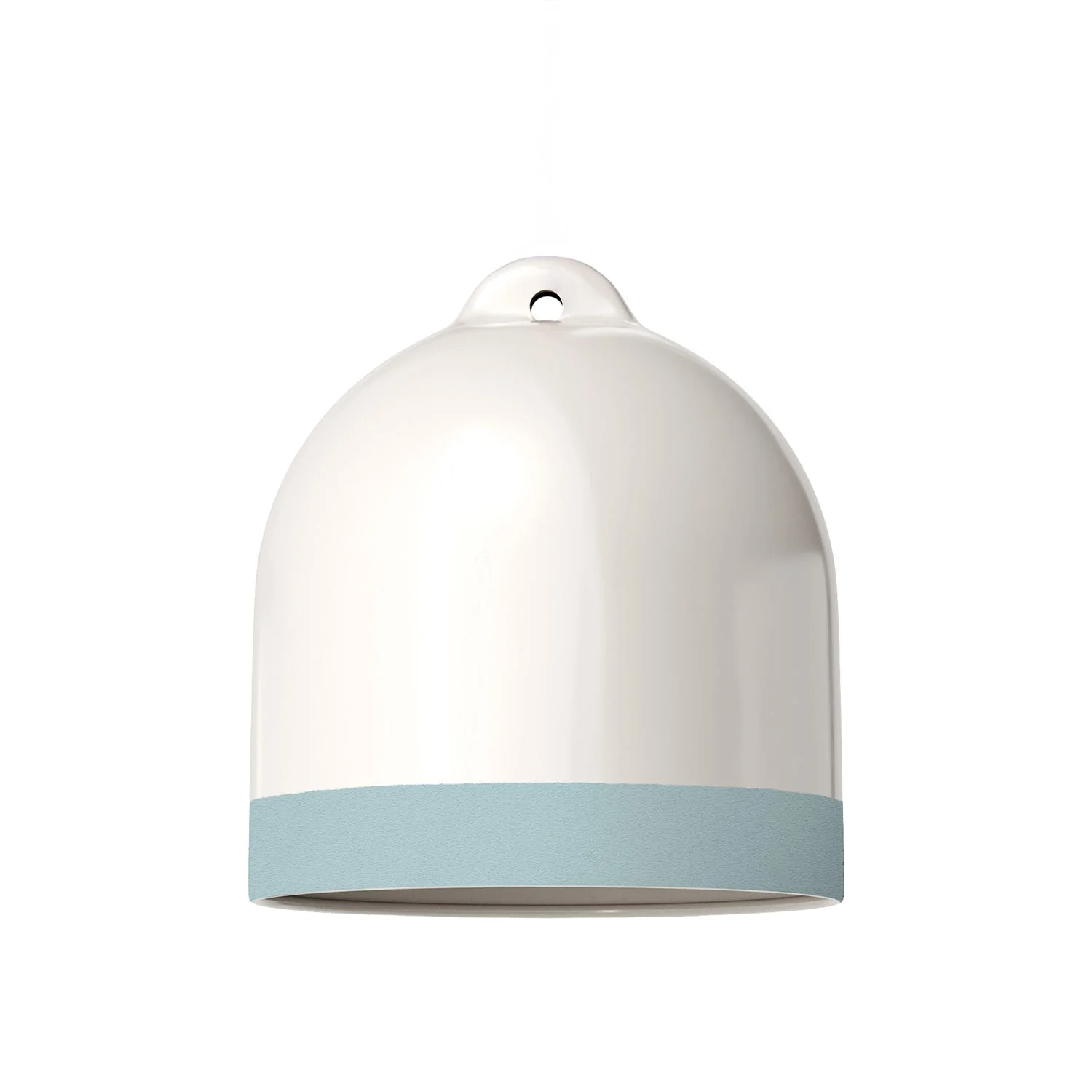 Campana M two-tone ceramic lampshade in White and Light Blue, Materia collection – Made in Italy - Image 3