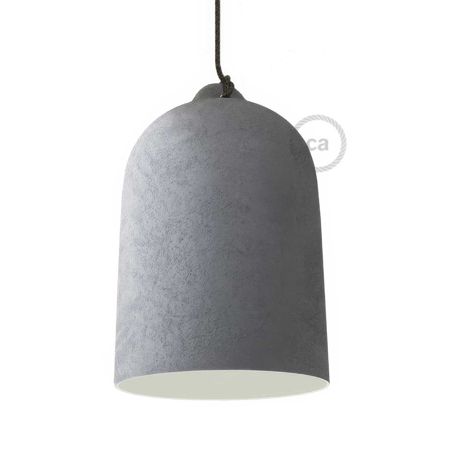 Campana, XL ceramic lampshade for pendant - Made in Italy - Cement effect
