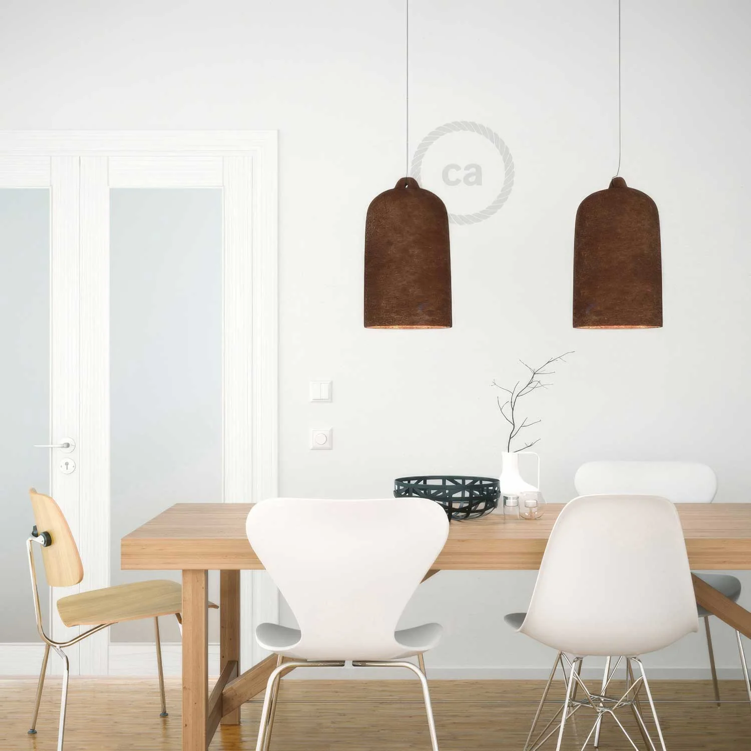 Campana, XL ceramic lampshade for pendant - Made in Italy - Corten effect - Image 3