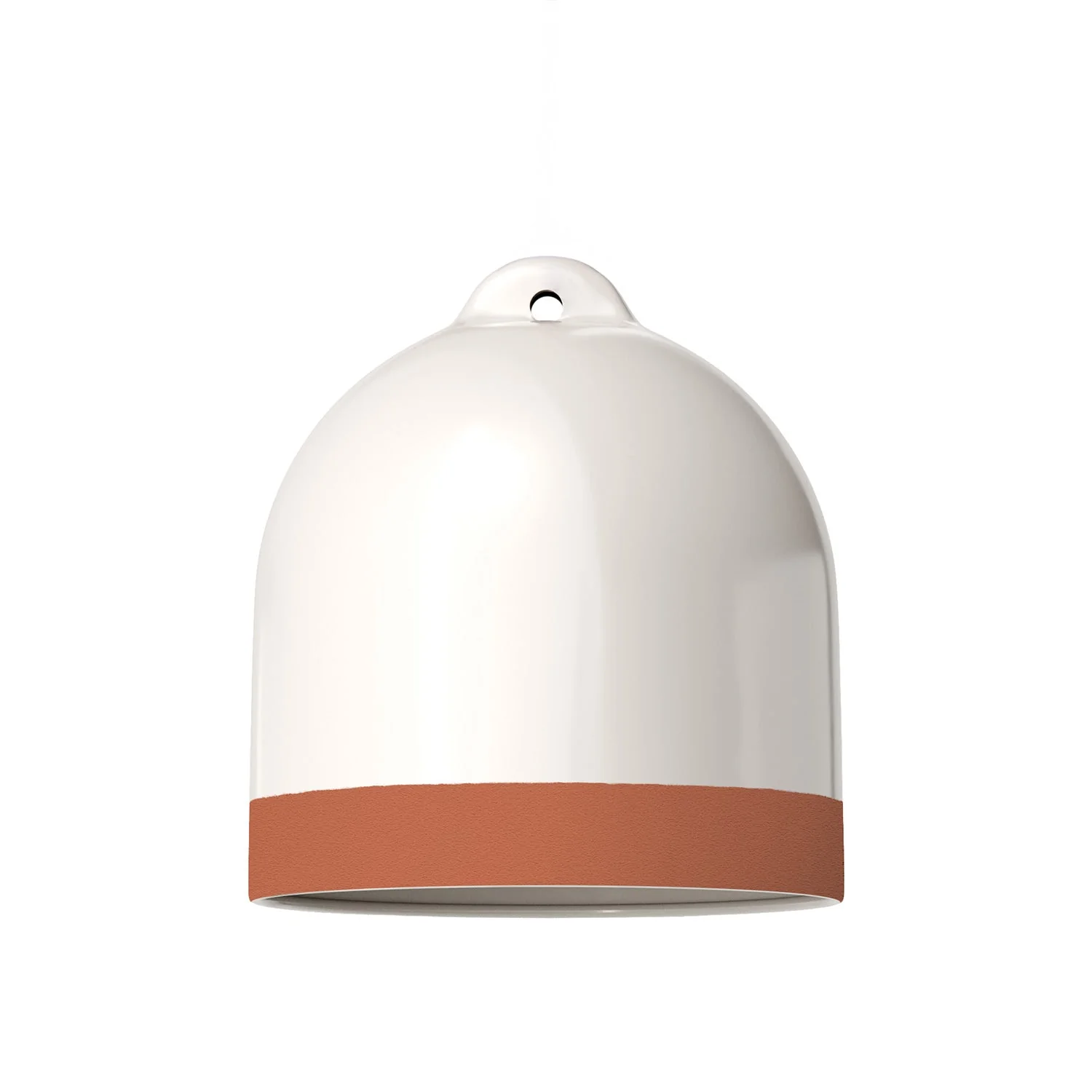 Campana M bicolour ceramic lampshade in White and Terracotta, Materia collection - Made in Italy - Image 3