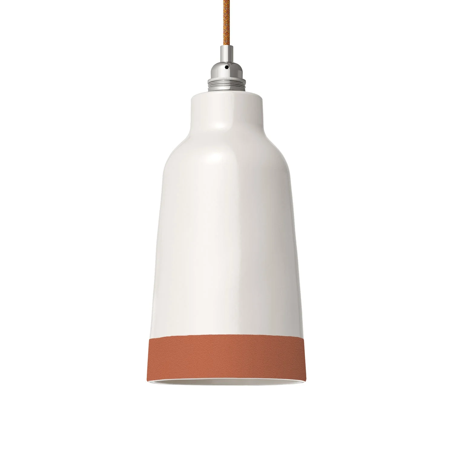 Bottiglia two-tone ceramic lampshade in White and Terracotta, Materia collection - Made in Italy