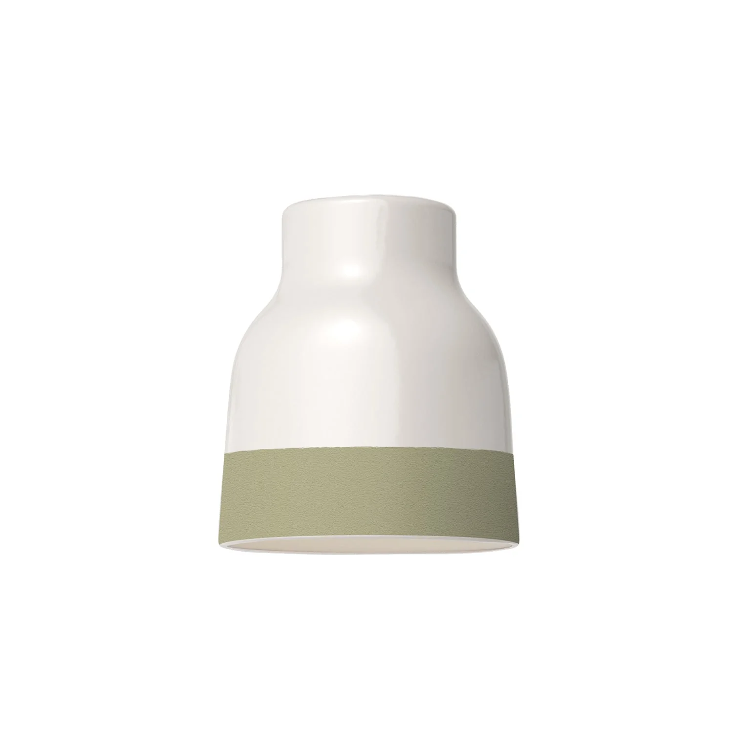 Bicolour Vaso ceramic lampshade in White and Sage Green, Materia collection - Made in Italy - Image 4