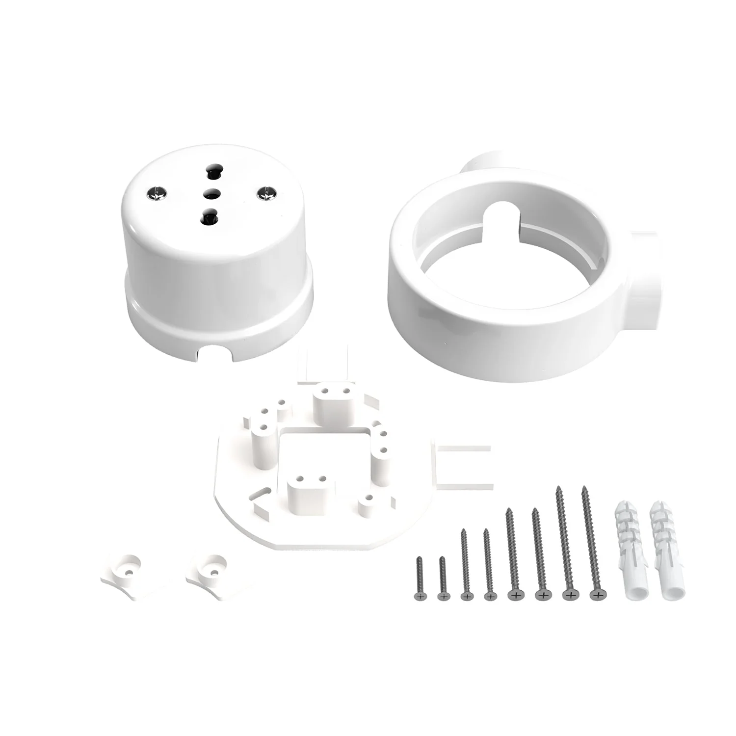 Italian bipasso wall socket kit 10/16A and base for Creative-Tubes in porcelain - White - Image 10