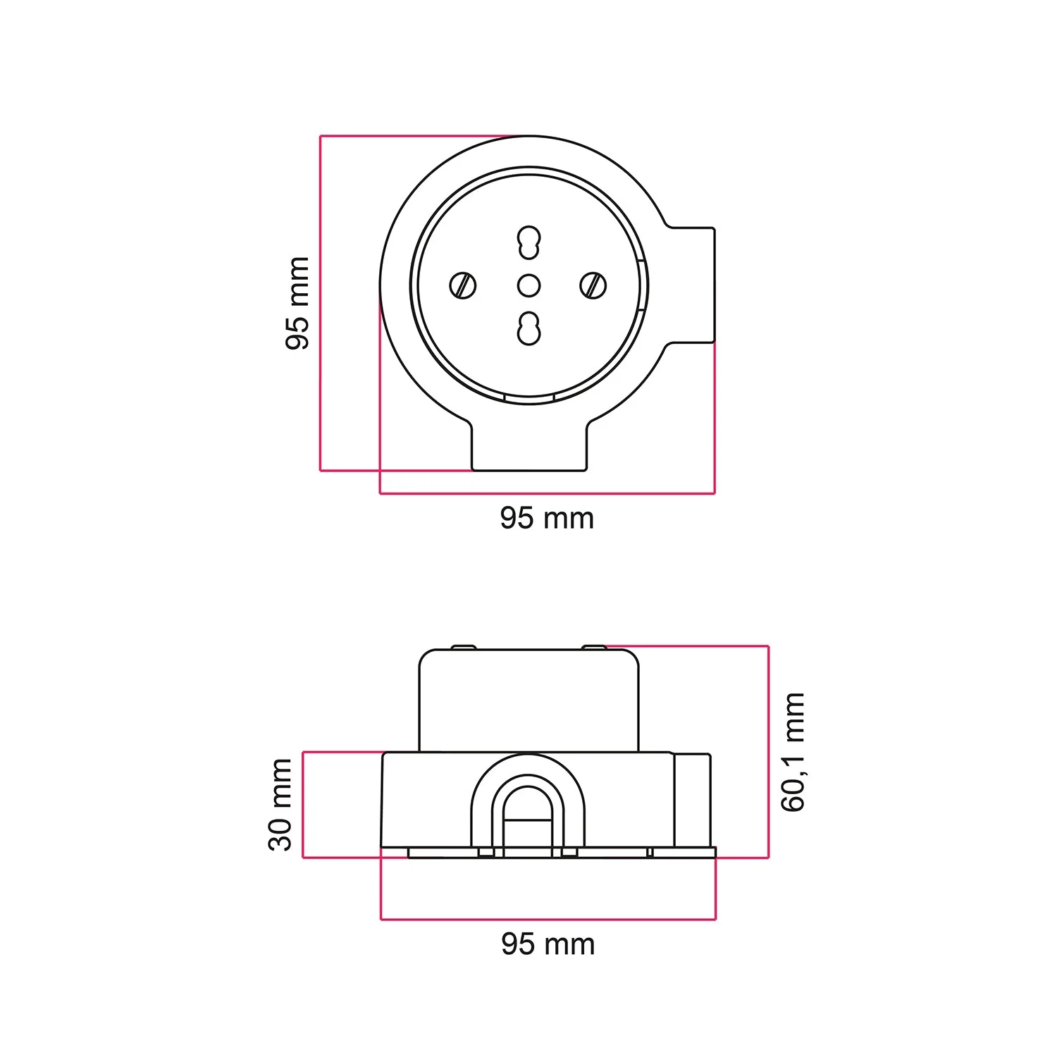 Italian bipasso wall socket kit 10/16A and base for Creative-Tubes in porcelain - White - Image 13