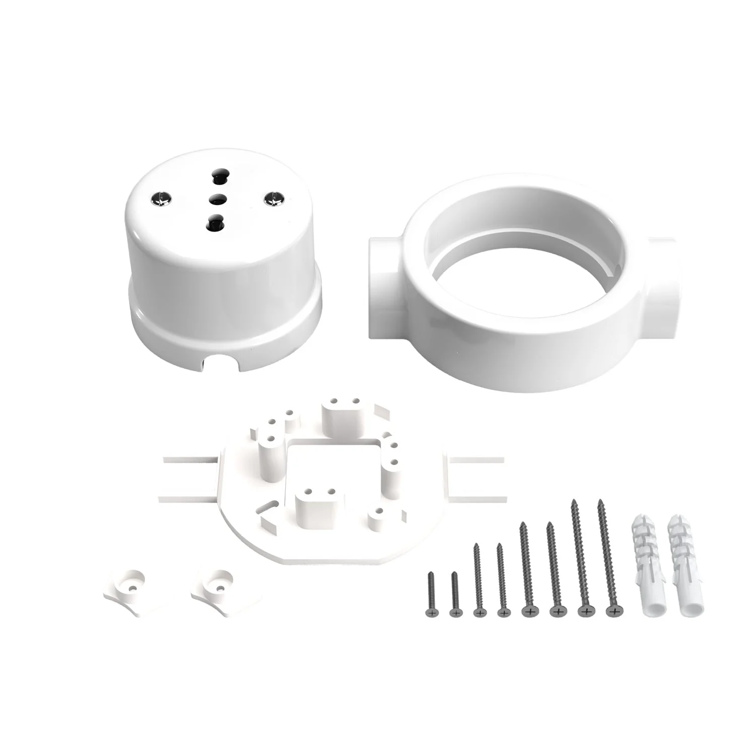 Italian bipasso wall socket kit 10/16A and base for Creative-Tubes in porcelain - White - Image 17
