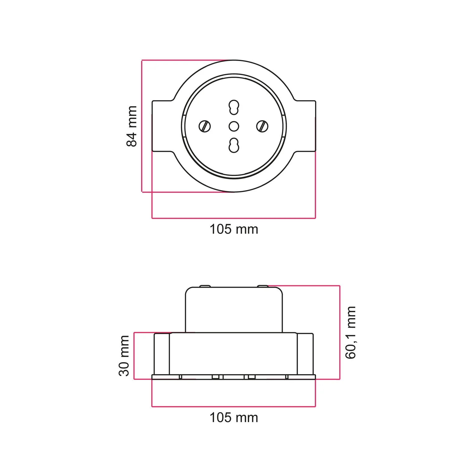 Italian bipasso wall socket kit 10/16A and base for Creative-Tubes in porcelain - White - Image 20