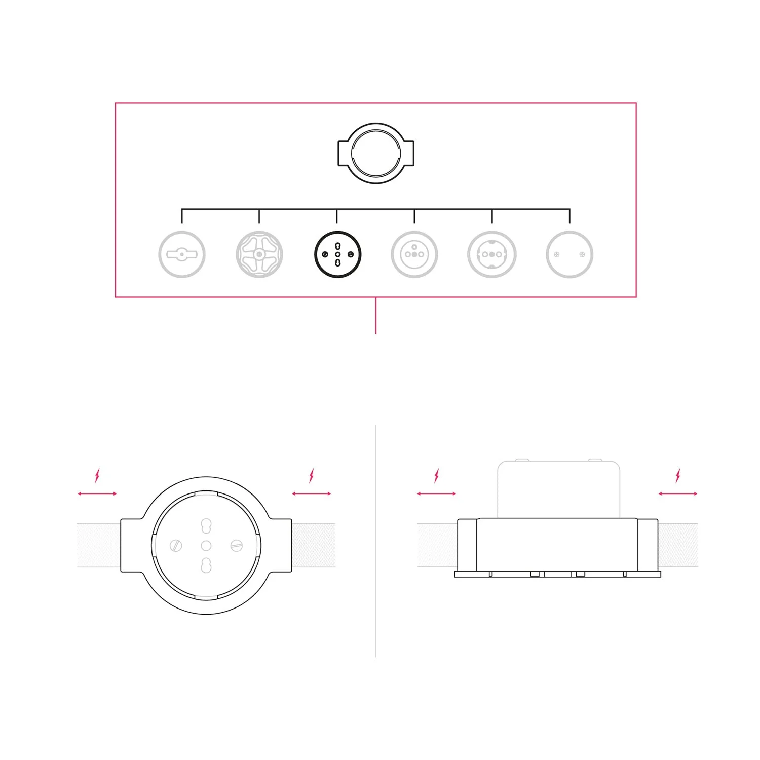 Italian bipasso wall socket kit 10/16A and base for Creative-Tubes in porcelain - White - Image 21