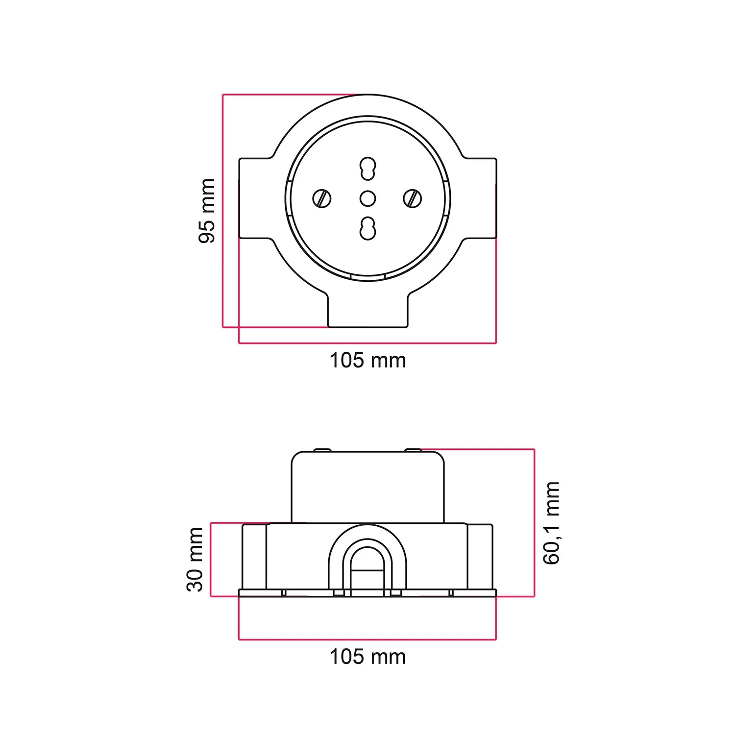 Italian bipasso wall socket kit 10/16A and base for Creative-Tubes in porcelain - White - Image 27