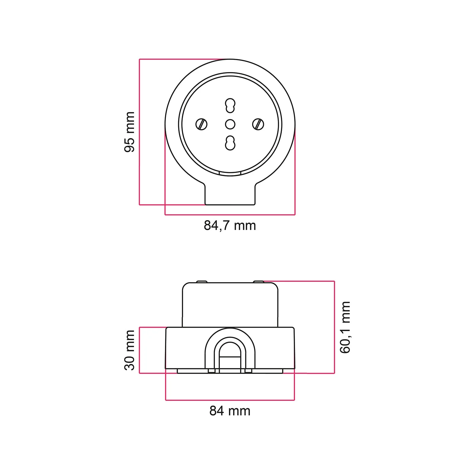 Italian bipasso wall socket kit 10/16A and base for Creative-Tubes in porcelain - White - Image 6
