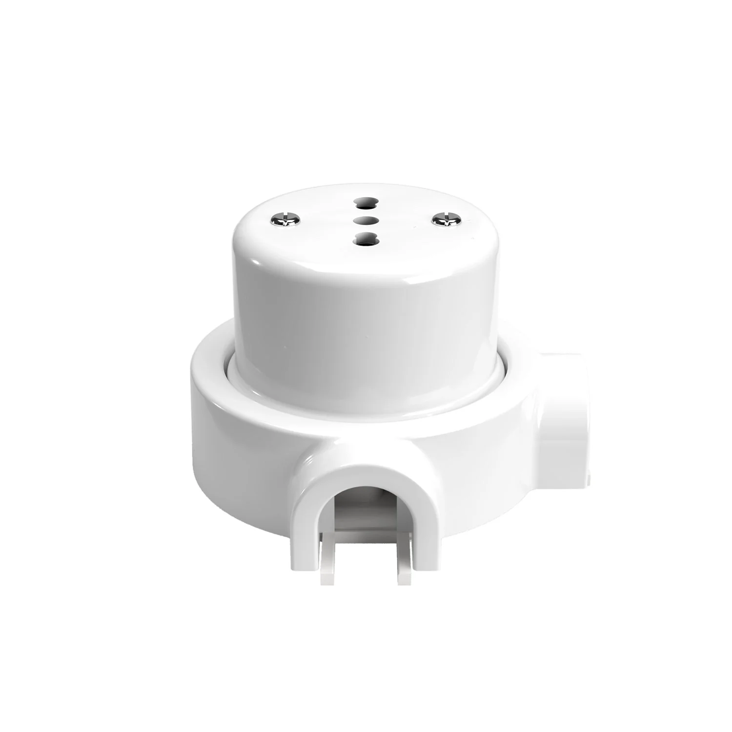 Italian bipasso wall socket kit 10/16A and base for Creative-Tubes in porcelain - White - Image 8