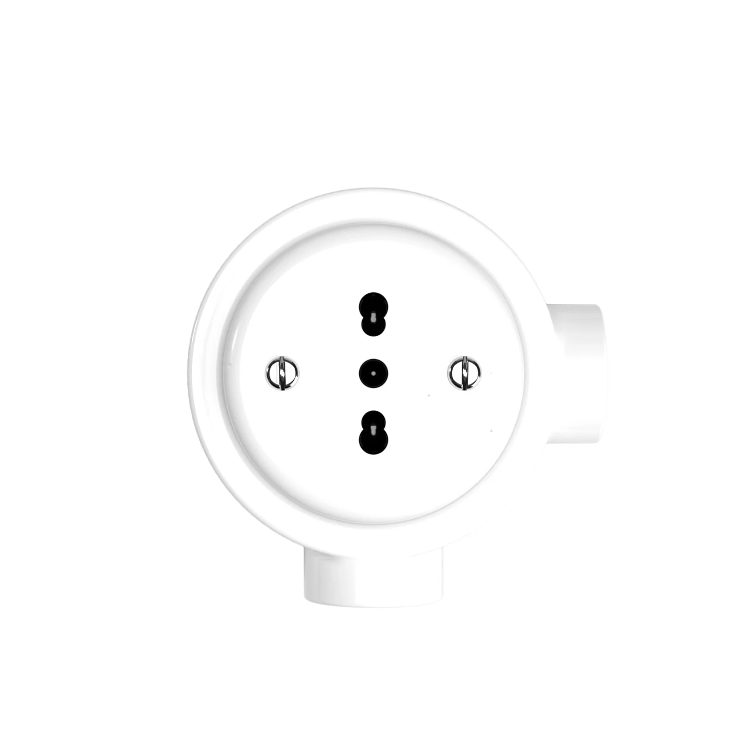 Italian bipasso wall socket kit 10/16A and base for Creative-Tubes in porcelain - White - Image 9