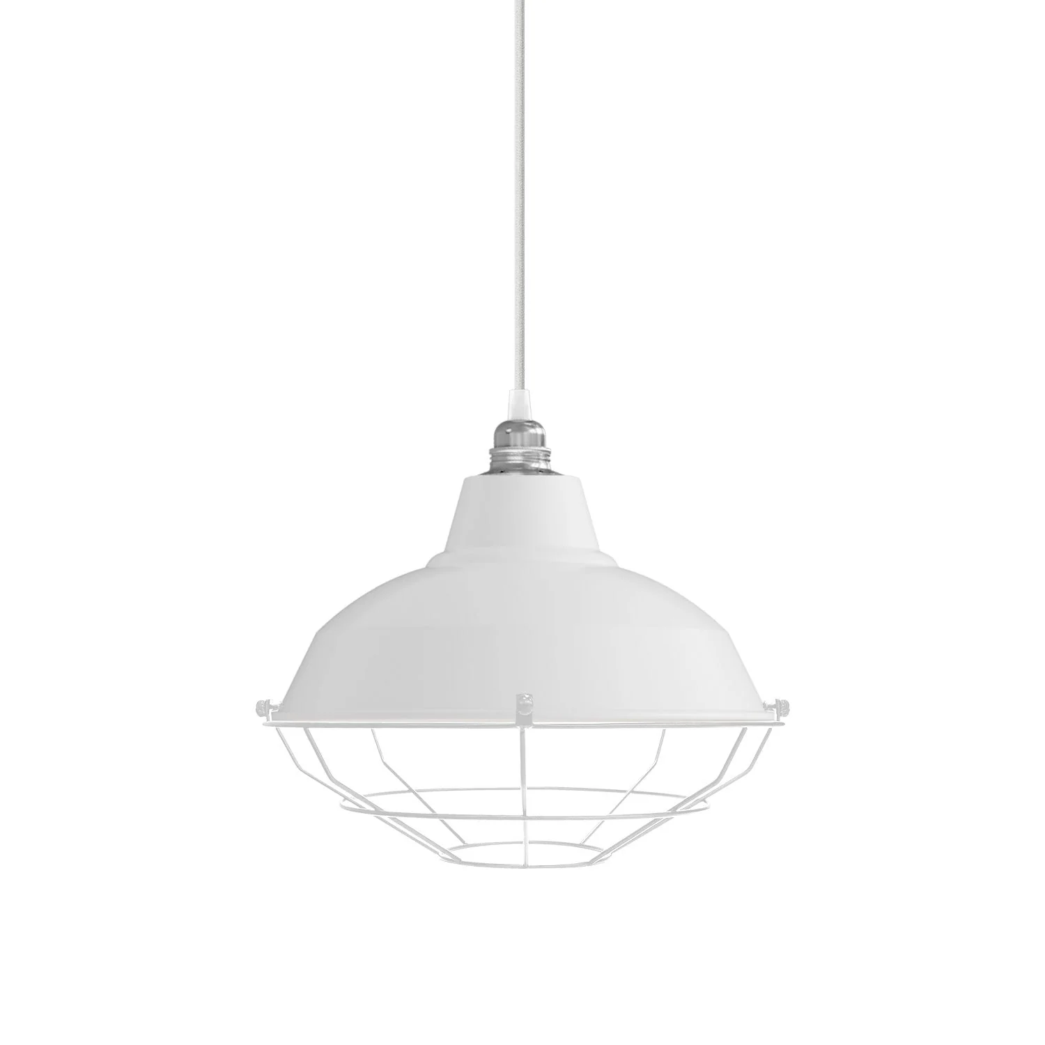 Bistrot lampshade with metal cage - White