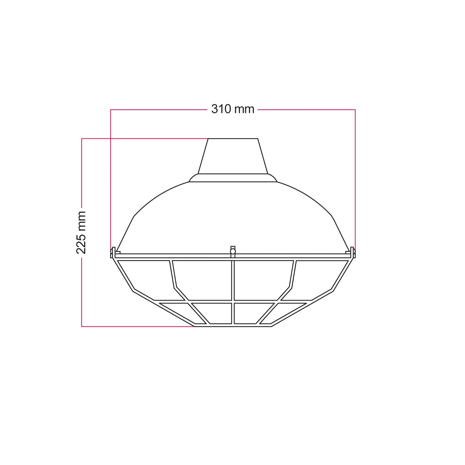 Bistrot lampshade with metal cage - White - Image 3