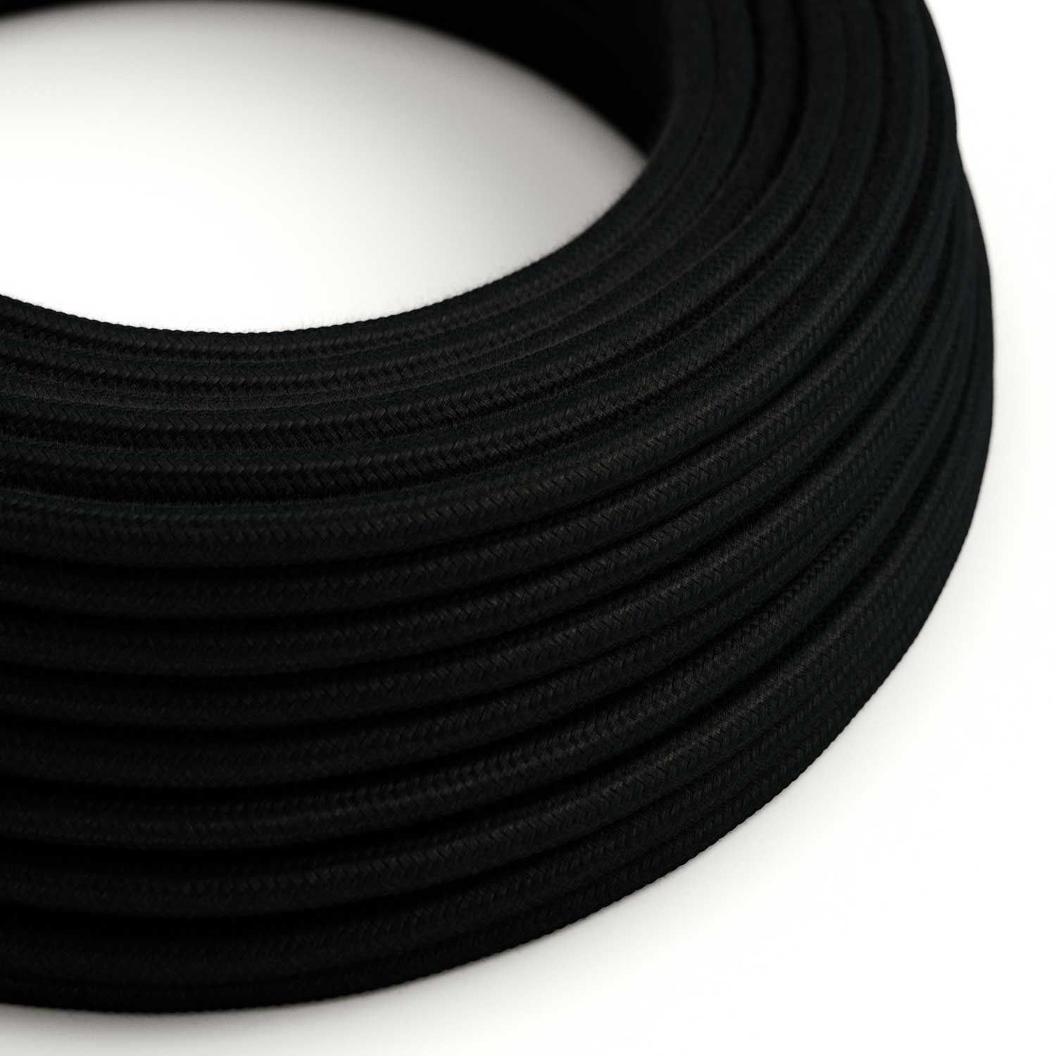 Charcoal Black cotton cable - The Original Creative-Cables - RC04 round 2x0.75mm / 3x0.75mm