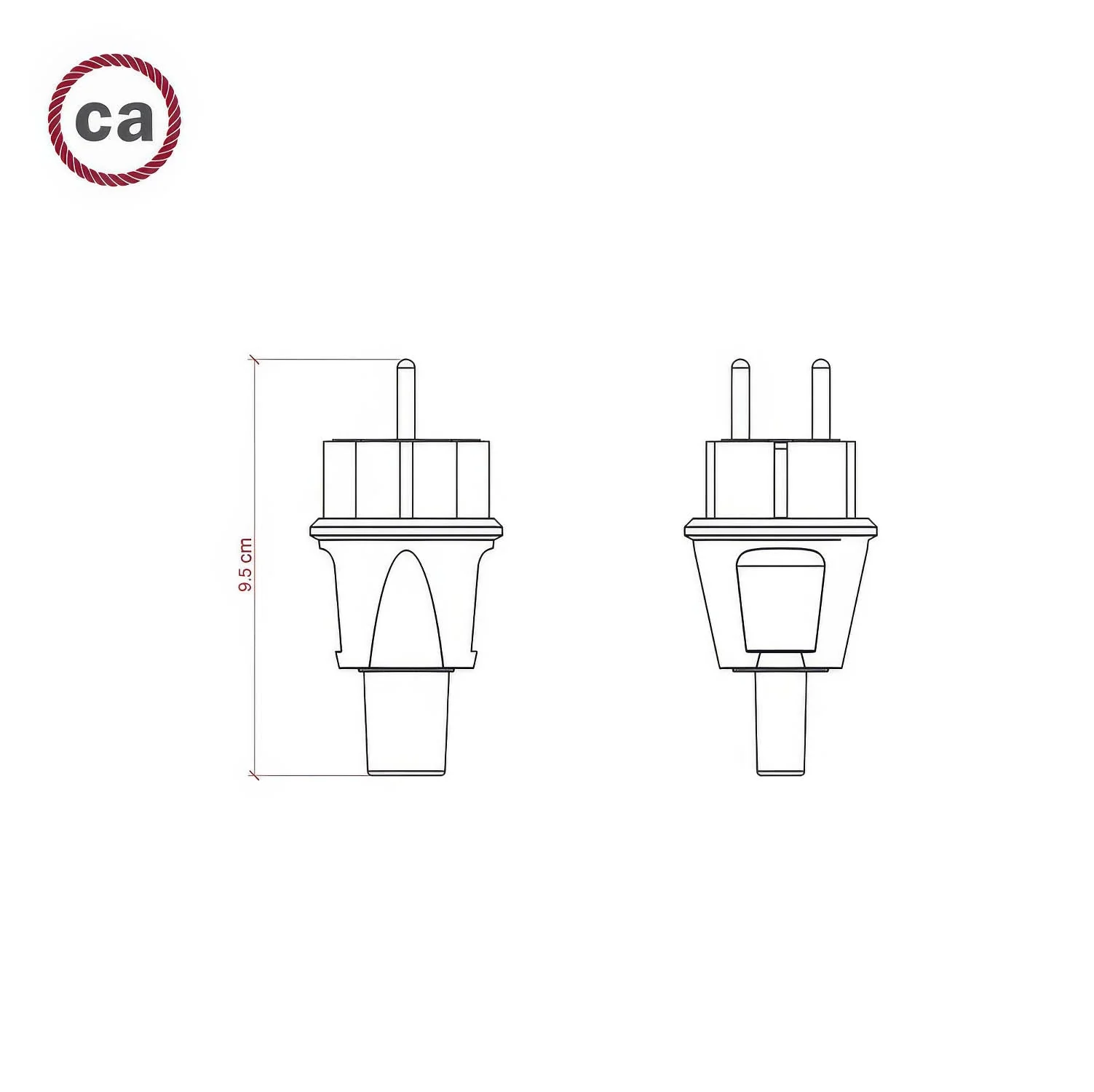 Black Franco-German plug for Lumet String lights System - Image 3