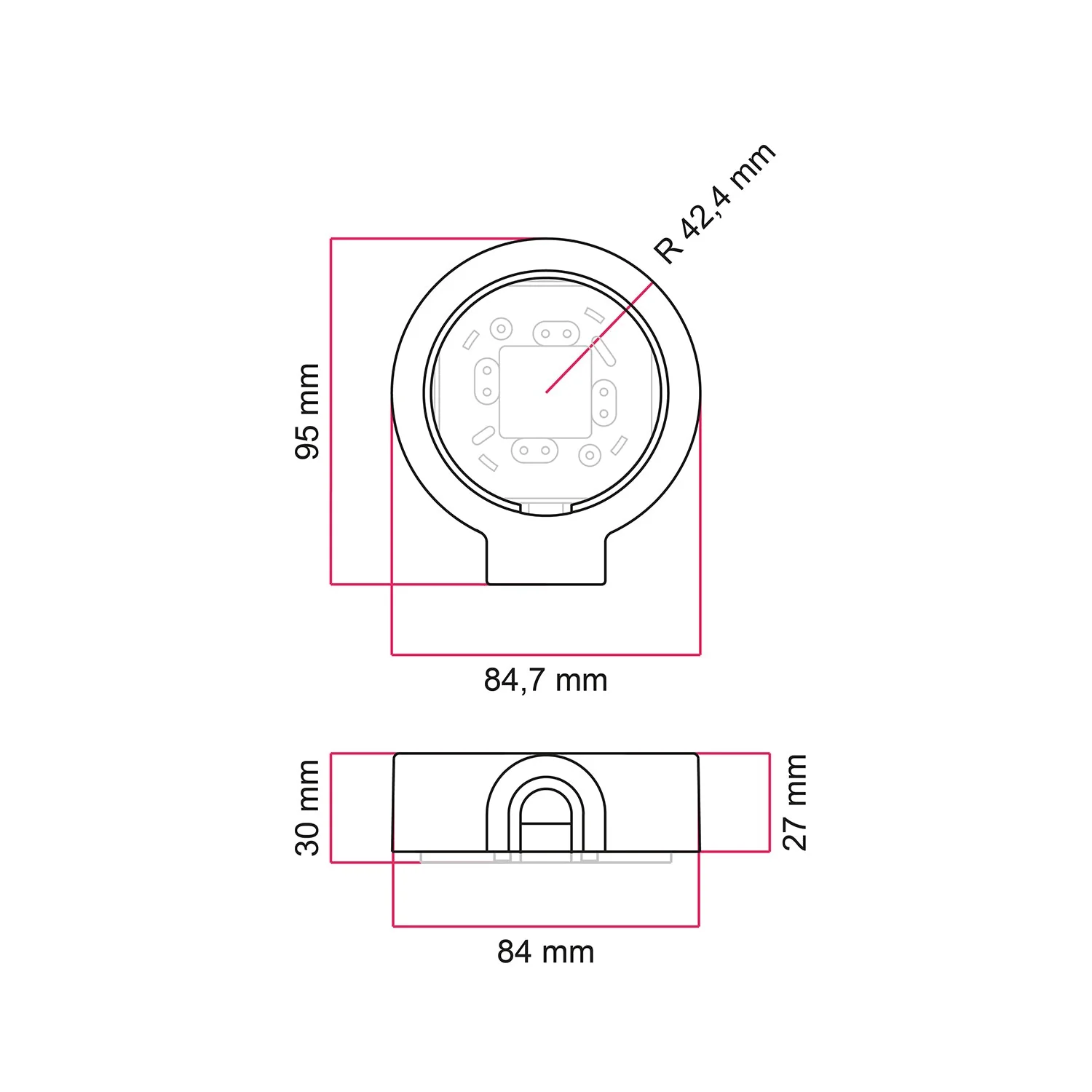 Black porcelain base for electric socket and switch/2-way switch compatible with Creative-Tubes - from 1 to 4 outputs - Image 6