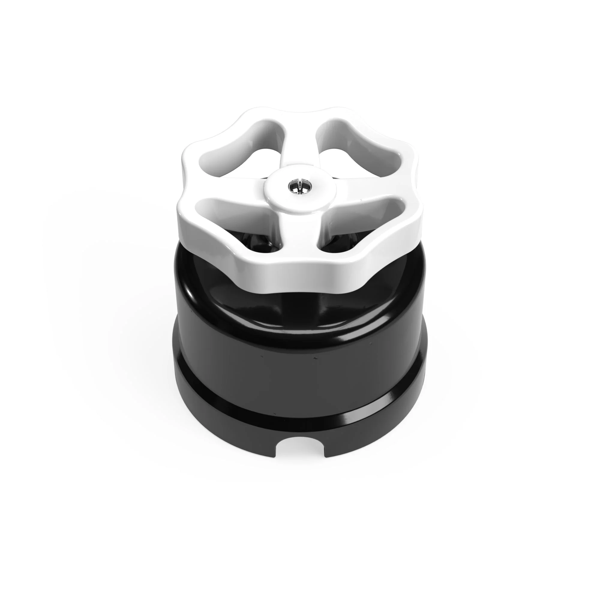 Switch/2-way switch in black porcelain with knob