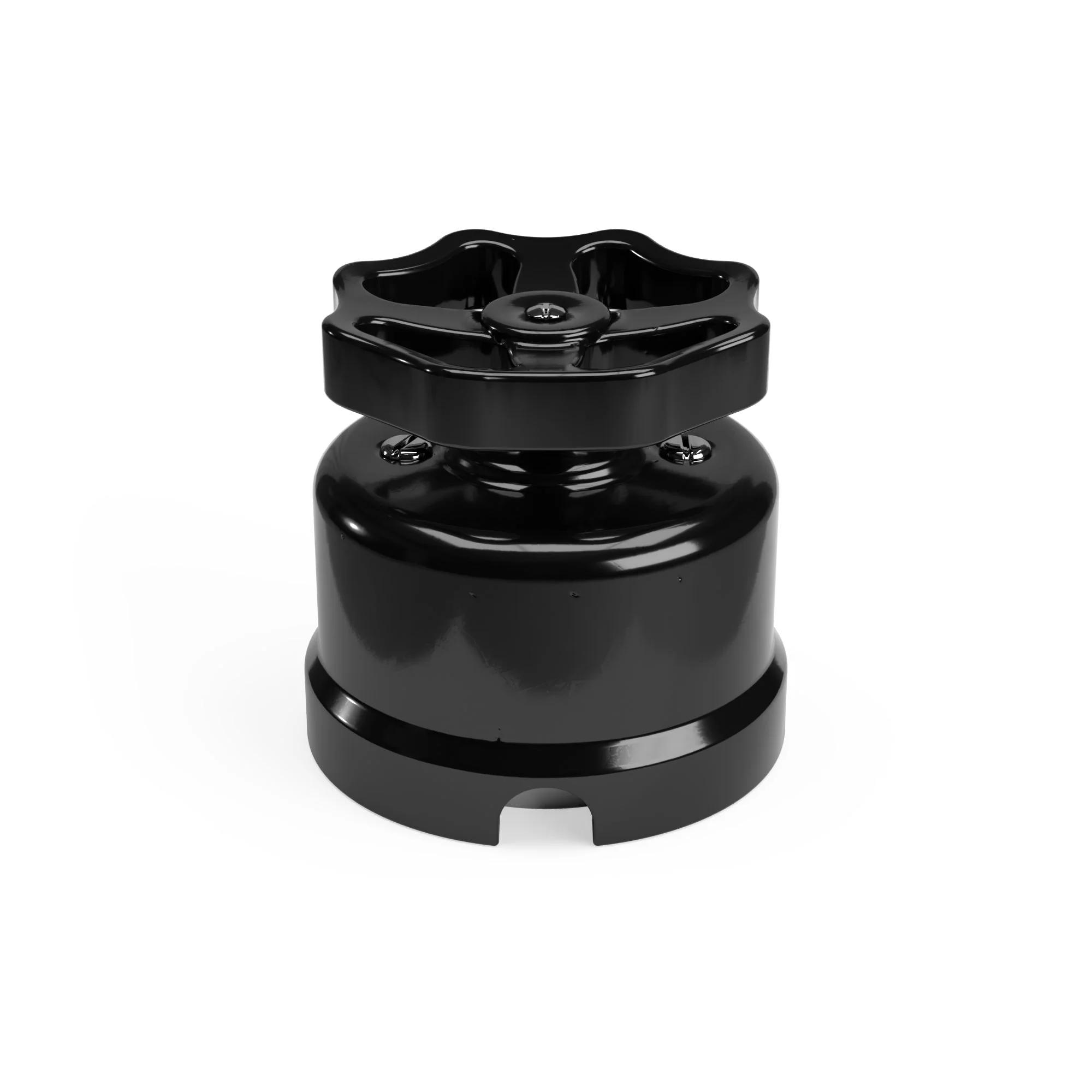 Switch/2-way switch in black porcelain with knob - Image 9
