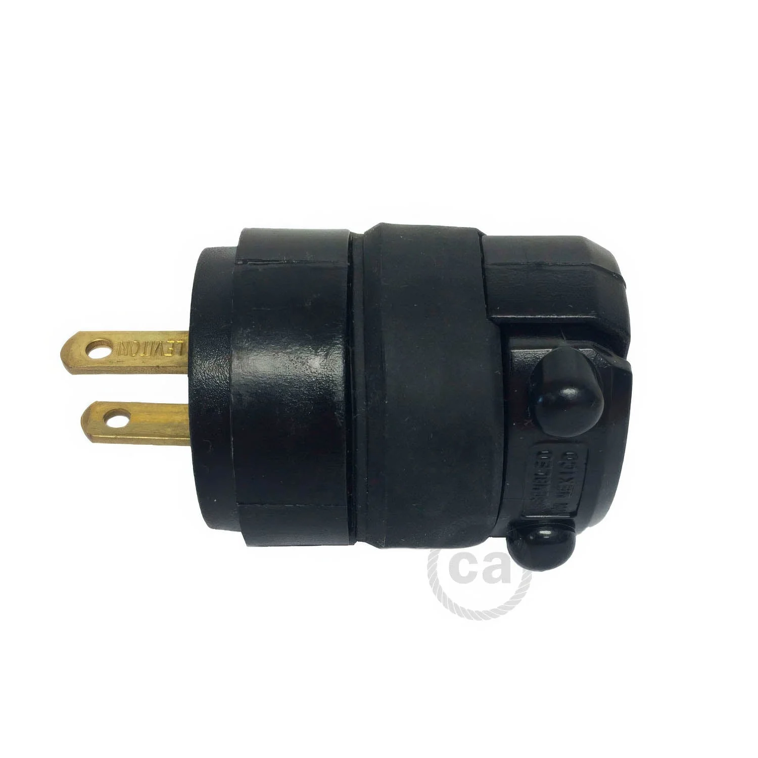 Black Rubberized Two-Prong Plug for string lights - Image 2