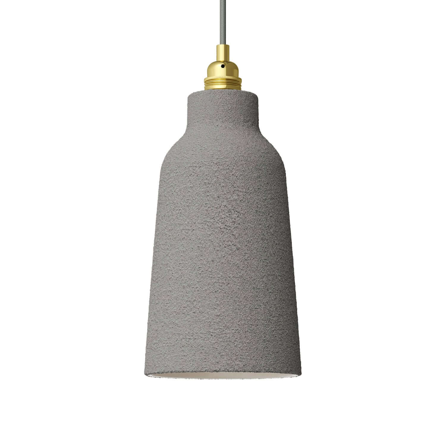 Bottle lampshade in ceramic, Materia collection - Made in Italy - Cement effect