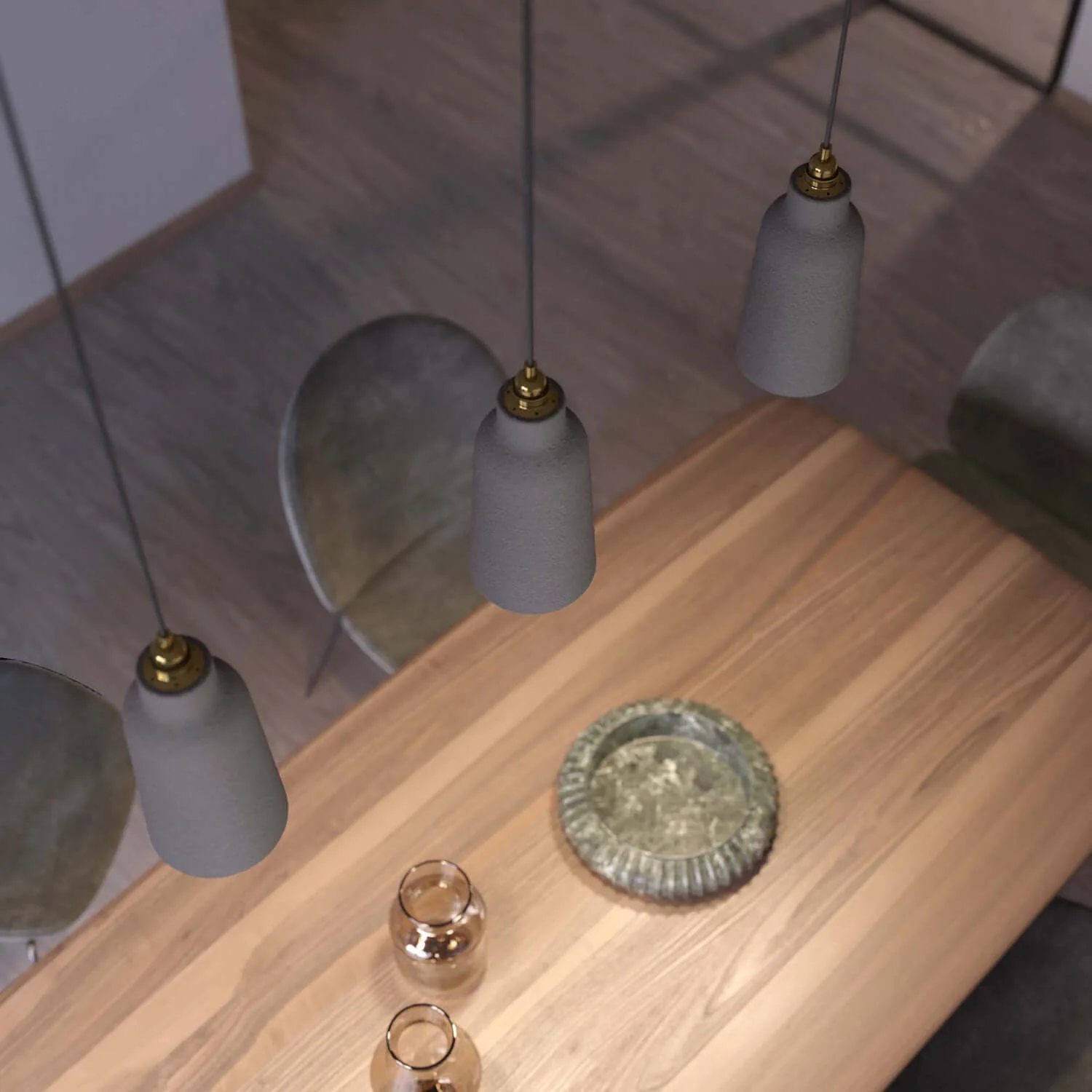 Bottle lampshade in ceramic, Materia collection - Made in Italy - Cement effect - Image 3