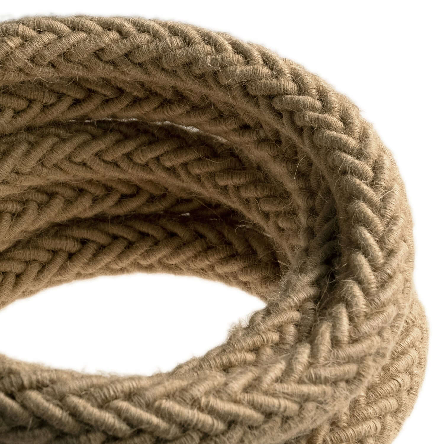 2XL braided cord in jute, 2x0.75 electric cable. Diameter 24mm - Image 2